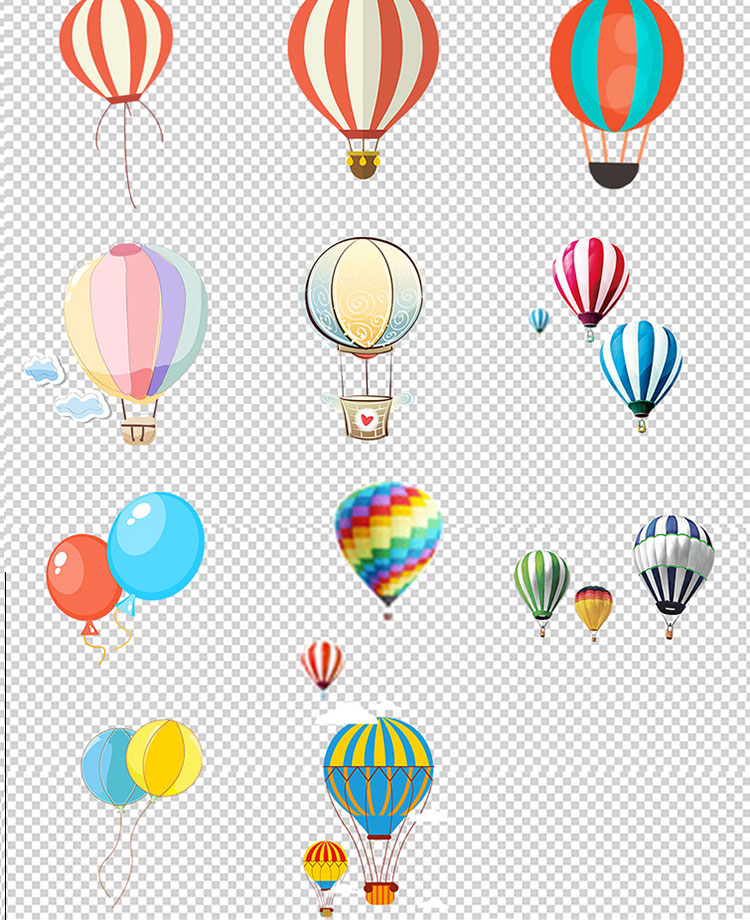 气球 热气球婚纱照写真影楼摄影后期合成PSD设计素材PNG免抠图片 第3张