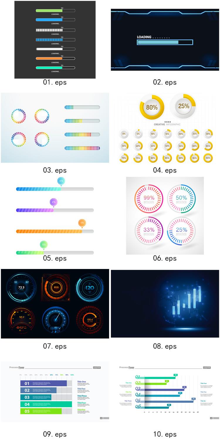 进度条加载loading 手机电脑UI界面图标ICON AI矢量图形设计素材 第3张