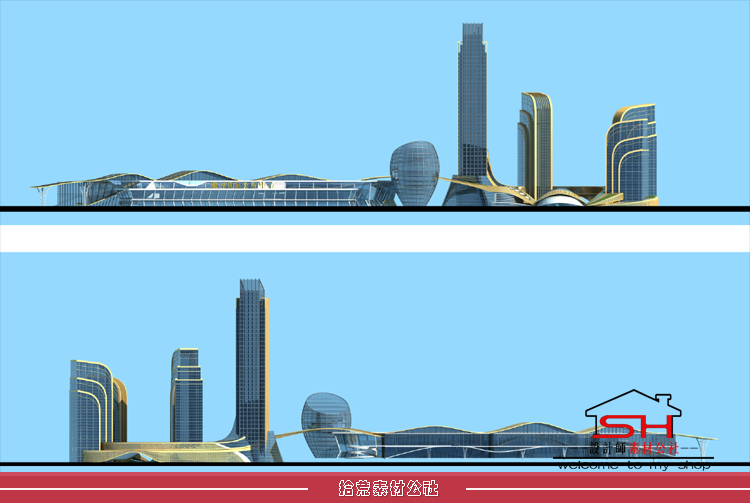 会展中心规划展示建筑设计方案文本CAD施工平面图纸SU模型 第13张