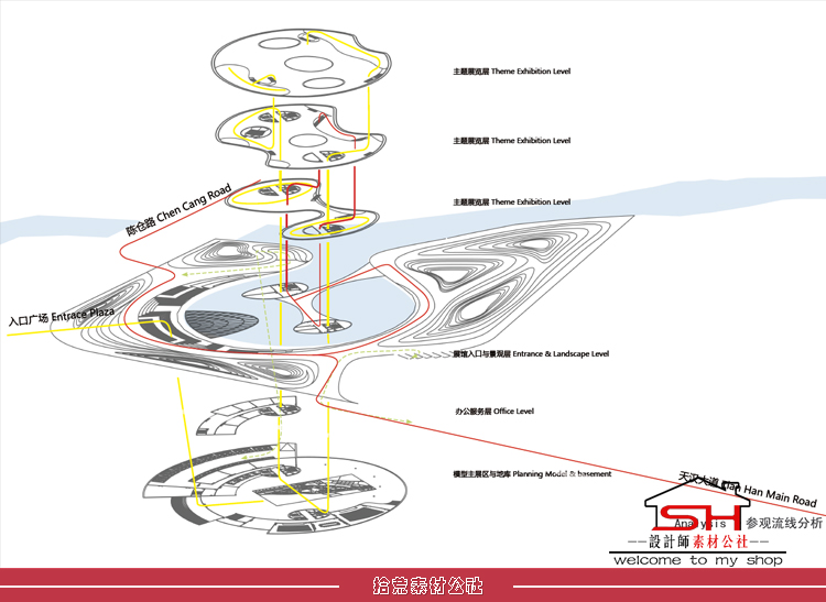 会展中心规划展示建筑设计方案文本CAD施工平面图纸SU模型 第30张