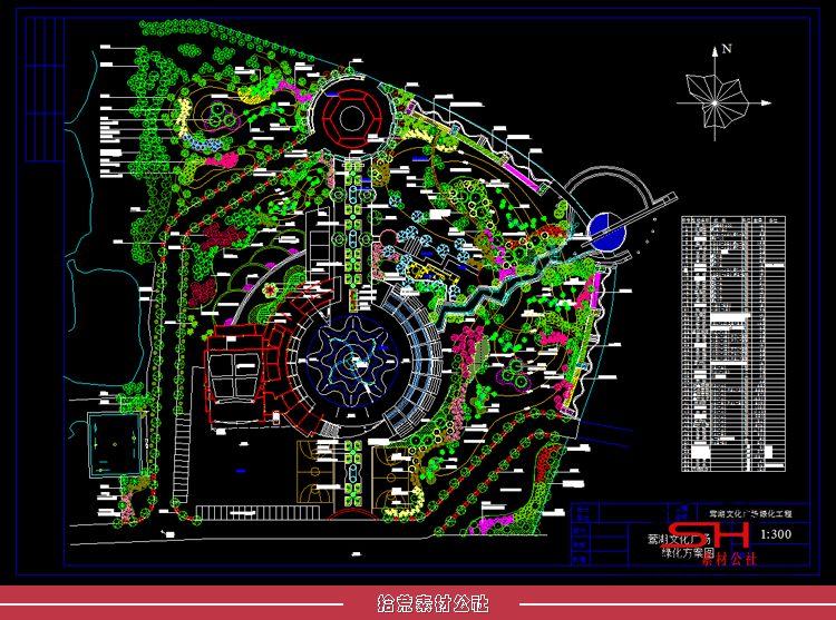 市政市民公园广场规划景观绿化设计方案CAD施工图总平面布置图纸 第5张