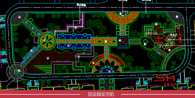 市政市民公园广场规划景观绿化设计方案CAD施工图总平面布置图纸 第10张