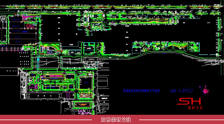 工业厂房区物流仓储产业园景观绿化设计CAD总平面布置施工图案例 第18张