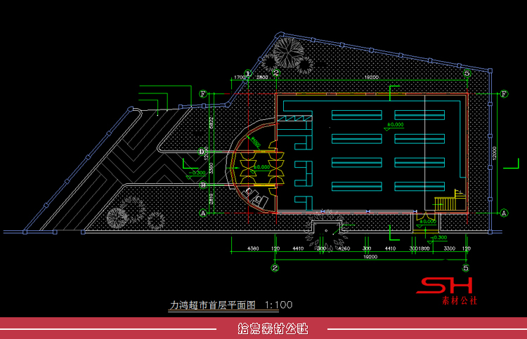 超市卖场百货商场便利店购物中心平面布局置规划设计CAD施工图纸 第6张