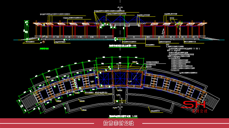园林庭院户外景观亭保安亭花架廊架长廊亭子CAD施工图详图纸设计 第16张