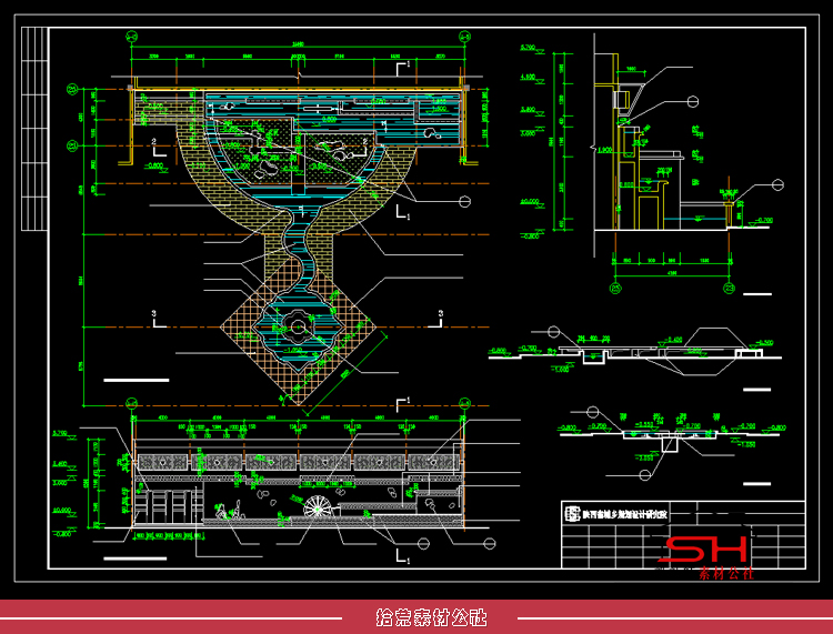 城市市政市民公园广场景观绿化设计CAD平立剖面施工图详图纸资料 第4张