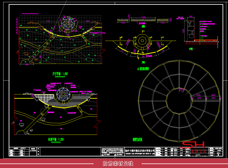 城市市政市民公园广场景观绿化设计CAD平立剖面施工图详图纸资料 第19张