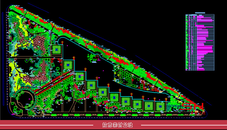 公园小区城市广场立交园林景观植物配置设计方案CAD总平面图素材 第3张