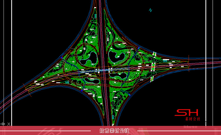 公园小区城市广场立交园林景观植物配置设计方案CAD总平面图素材 第4张