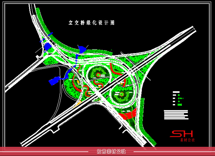 公园小区城市广场立交园林景观植物配置设计方案CAD总平面图素材 第6张