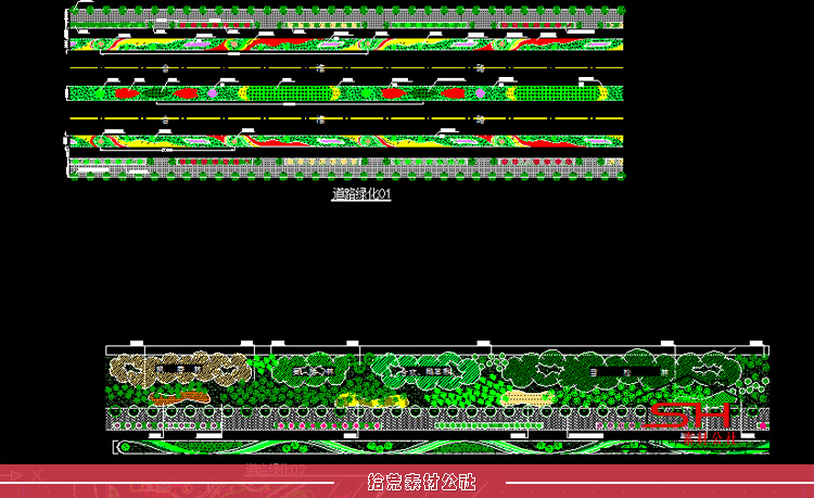 公园小区城市广场立交园林景观植物配置设计方案CAD总平面图素材 第7张
