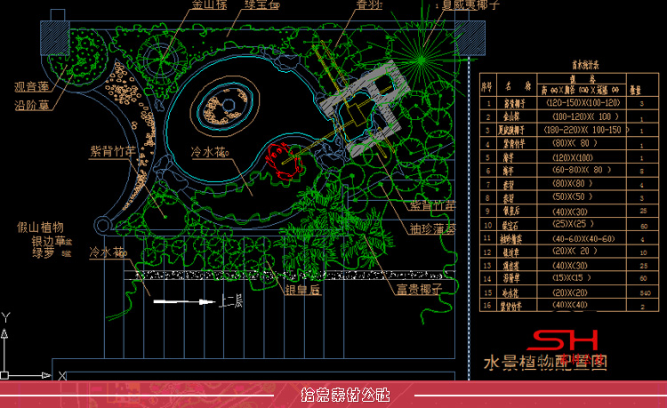 公园小区城市广场立交园林景观植物配置设计方案CAD总平面图素材 第8张