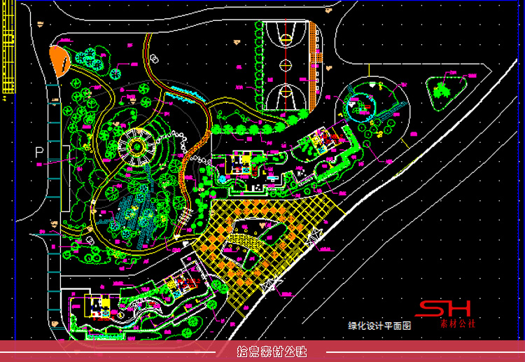 公园小区城市广场立交园林景观植物配置设计方案CAD总平面图素材 第10张