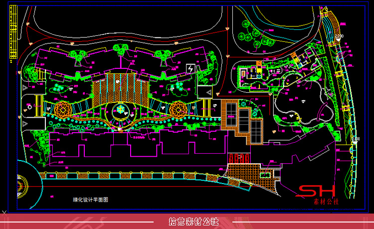 公园小区城市广场立交园林景观植物配置设计方案CAD总平面图素材 第11张