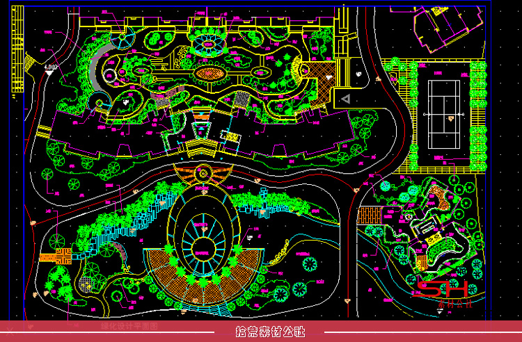 公园小区城市广场立交园林景观植物配置设计方案CAD总平面图素材 第12张