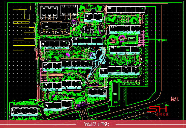 公园小区城市广场立交园林景观植物配置设计方案CAD总平面图素材 第14张