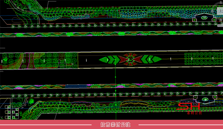 城市市政公园道路景观设计绿化种植CAD施工图平面面节点详图素材 第3张