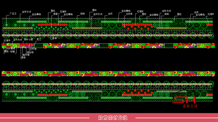 城市市政公园道路景观设计绿化种植CAD施工图平面面节点详图素材 第6张