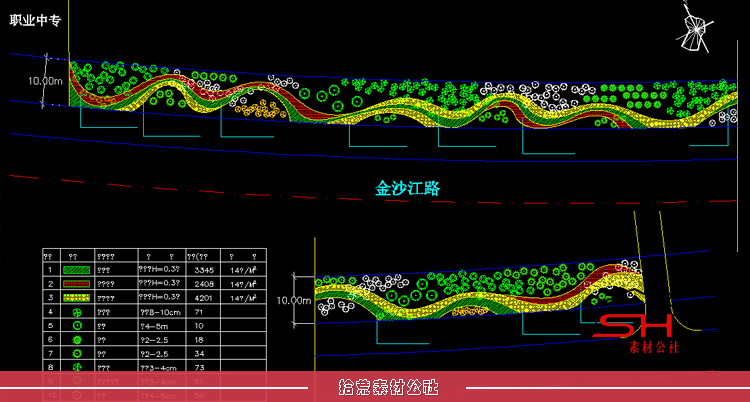 城市市政公园道路景观设计绿化种植CAD施工图平面面节点详图素材 第10张