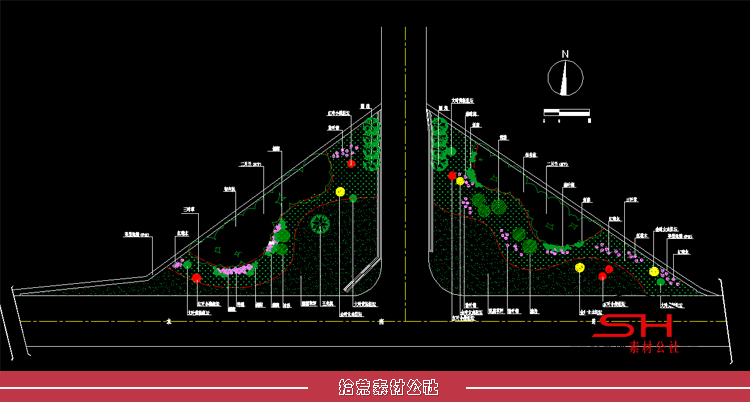 城市市政公园道路景观设计绿化种植CAD施工图平面面节点详图素材 第13张