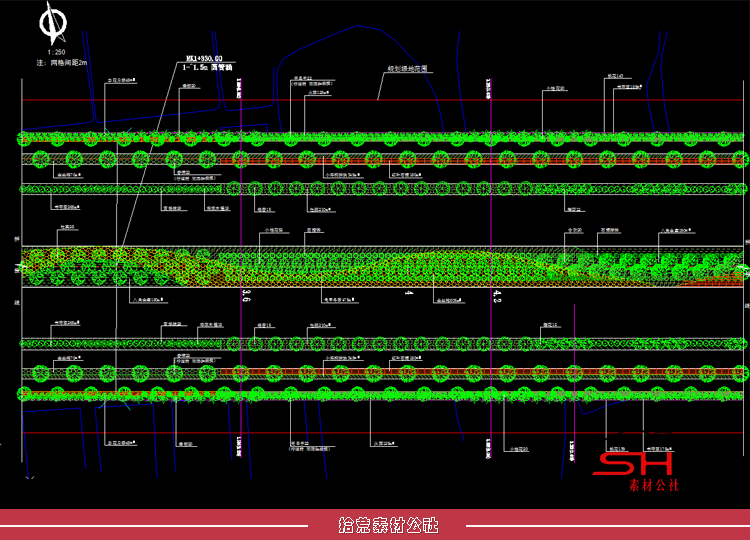 城市市政公园道路景观设计绿化种植CAD施工图平面面节点详图素材 第15张