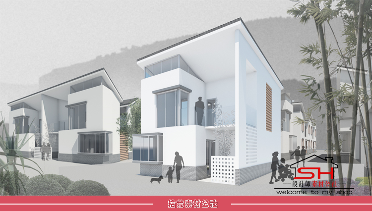 新农村中式别墅住宅小区建筑规划设计方案文本CAD图纸展板效果图 第6张