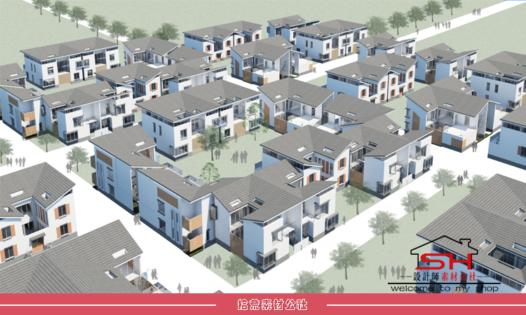 新农村中式别墅住宅小区建筑规划设计方案文本CAD图纸展板效果图 第12张