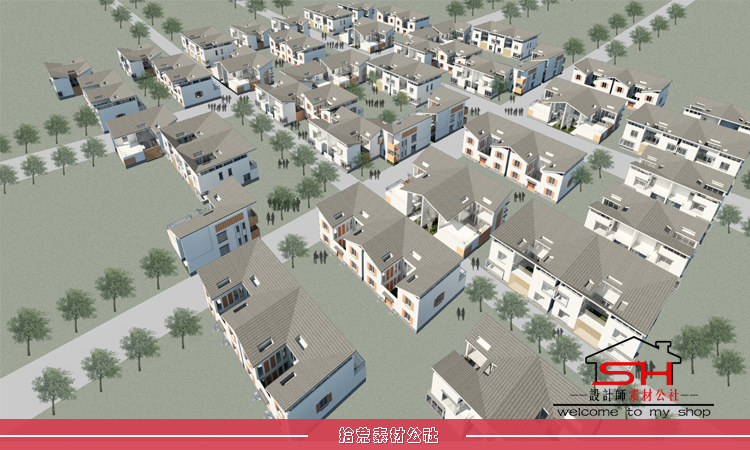 新农村中式别墅住宅小区建筑规划设计方案文本CAD图纸展板效果图 第13张