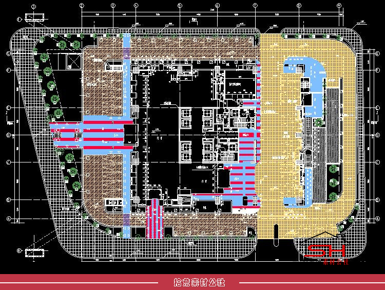 超高层商业办公写字综合企业总部大楼核心筒建筑设计CAD施工详图 第19张