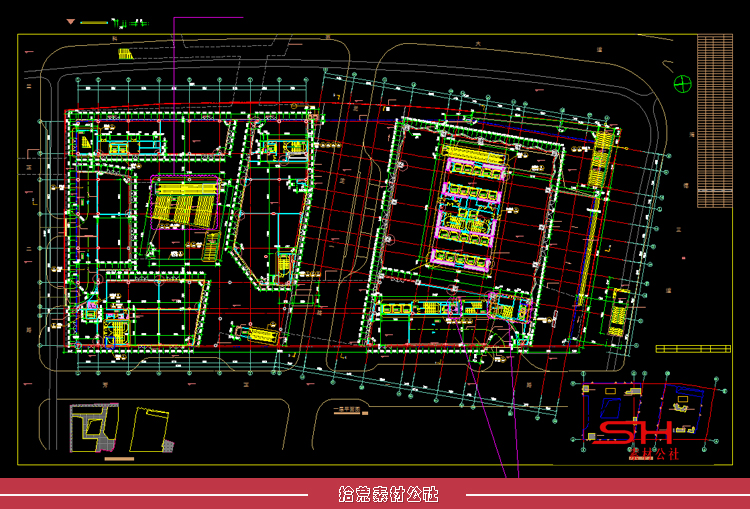 超高层商业办公写字综合企业总部大楼核心筒建筑设计CAD施工详图 第26张