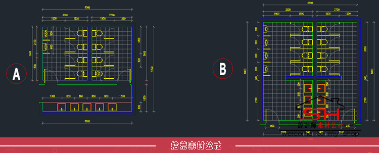 公共卫生间厕所垃圾站建筑设计方案CAD平面结构施工图图纸库素材 第6张