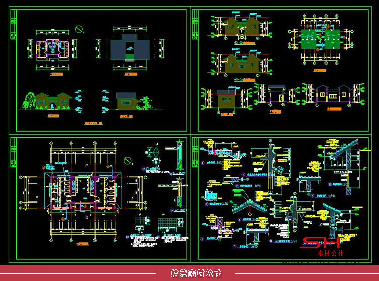 公共卫生间厕所垃圾站建筑设计方案CAD平面结构施工图图纸库素材 第10张