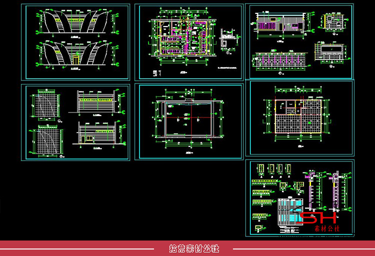 公共卫生间厕所垃圾站建筑设计方案CAD平面结构施工图图纸库素材 第15张