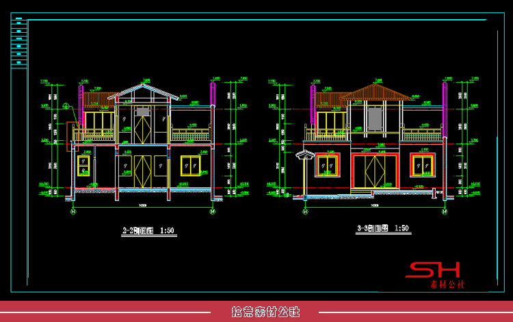 古典传统老北京中式四合院别墅庭院住宅建筑设计CAD施工平面图纸 第6张