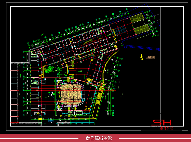 大学生校园活动中心建筑设计方案CAD平立剖面施工图纸效果图案例 第13张