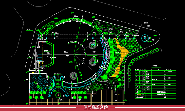 住宅小区市政公园广场道路景观绿化植物配置设计CAD总平面图素材 第12张