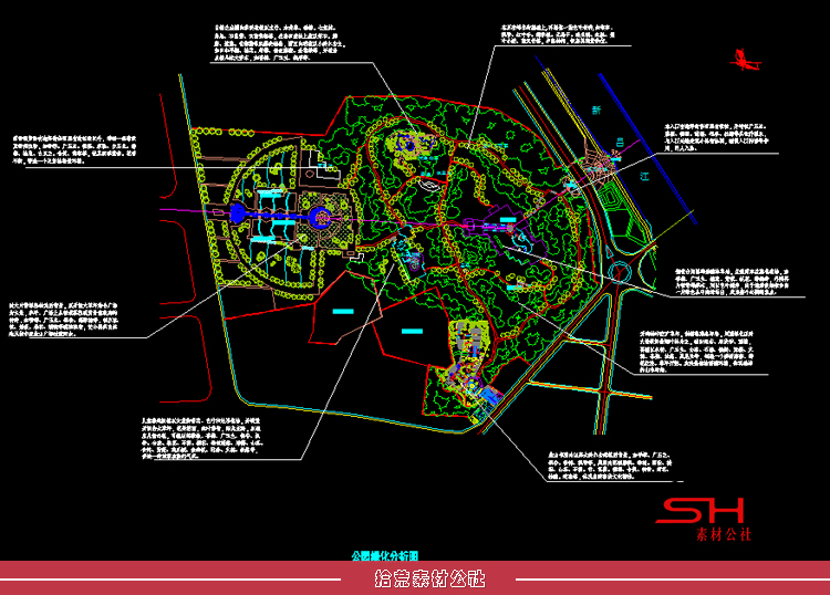 住宅小区市政公园广场道路景观绿化植物配置设计CAD总平面图素材 第14张