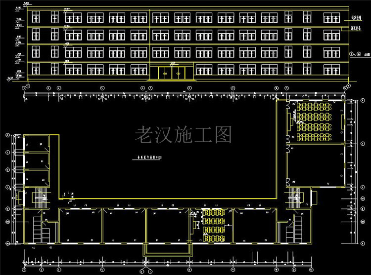 中学初中高中学校园教学楼宿舍食堂CAD建筑设计总平面图施工图纸 第17张