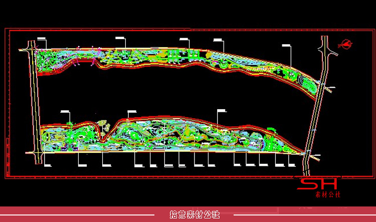 滨水湿地河道公园景观CAD总平面图图纸绿化设计方案施工图布置图 第7张