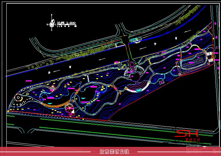 滨水湿地河道公园景观CAD总平面图图纸绿化设计方案施工图布置图 第12张