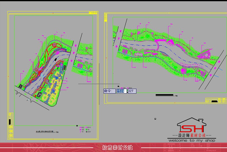 滨水湿地河道公园景观CAD总平面图图纸绿化设计方案施工图布置图 第13张