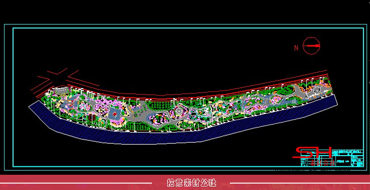 滨水湿地河道公园景观CAD总平面图图纸绿化设计方案施工图布置图 第16张