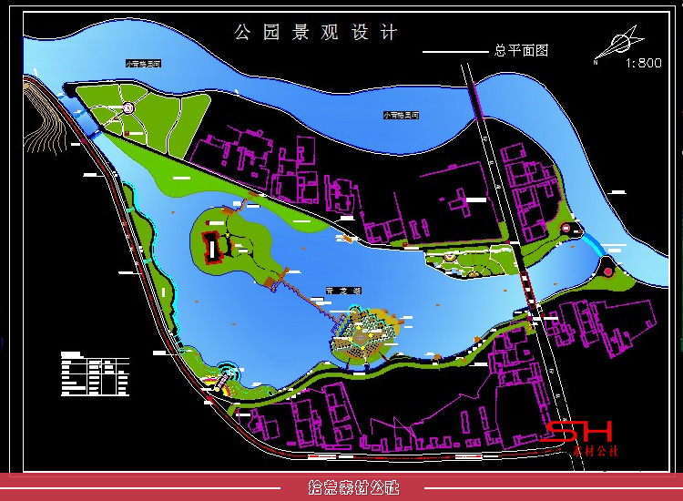 滨水湿地河道公园景观CAD总平面图图纸绿化设计方案施工图布置图 第17张