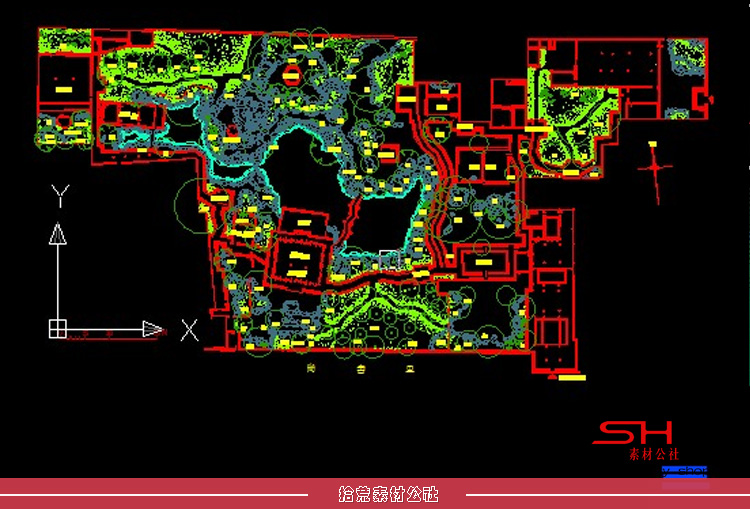 滨水湿地河道公园景观CAD总平面图图纸绿化设计方案施工图布置图 第20张