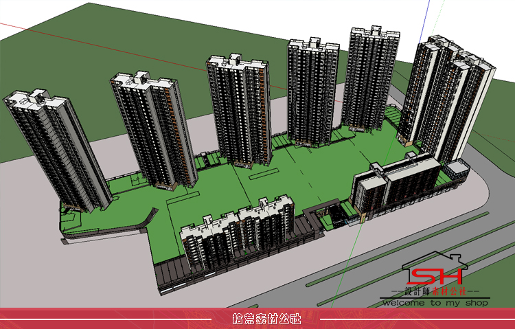 滨水城市规划建筑设计资料图纸全套参考案例SU模型CAD平面效果图 第13张