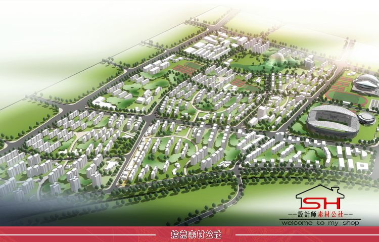 滨水城市规划建筑设计资料图纸全套参考案例SU模型CAD平面效果图 第14张