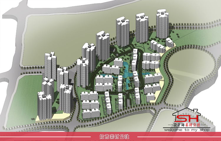 滨水城市规划建筑设计资料图纸全套参考案例SU模型CAD平面效果图 第22张