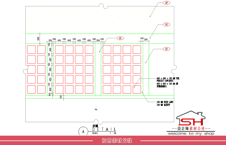 露天地面停车场地下车库立体车位非机动车停车场出入口CAD施工图 第5张