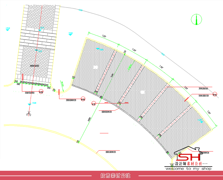 露天地面停车场地下车库立体车位非机动车停车场出入口CAD施工图 第3张