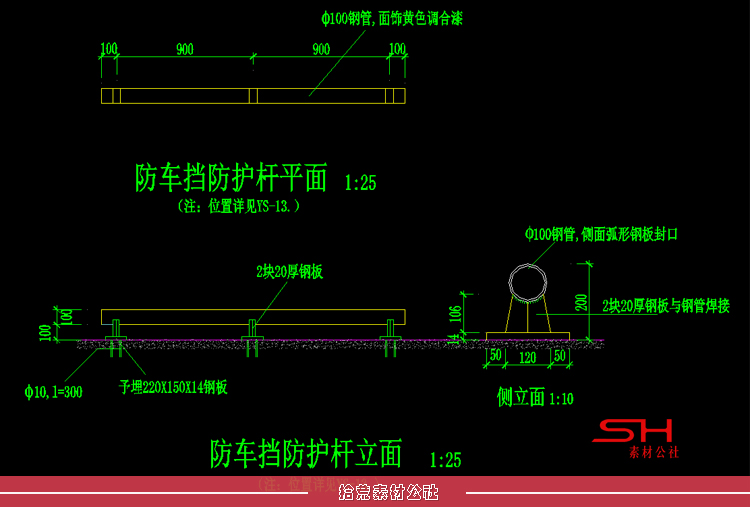 露天地面停车场地下车库立体车位非机动车停车场出入口CAD施工图 第11张